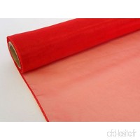 Rouleau tissu organza très fin  largeur 40 cm x longueur 9 m  pour chemin de table  voile  tutu plusieurs coloris offerts rouge vif - B073WCP6JC